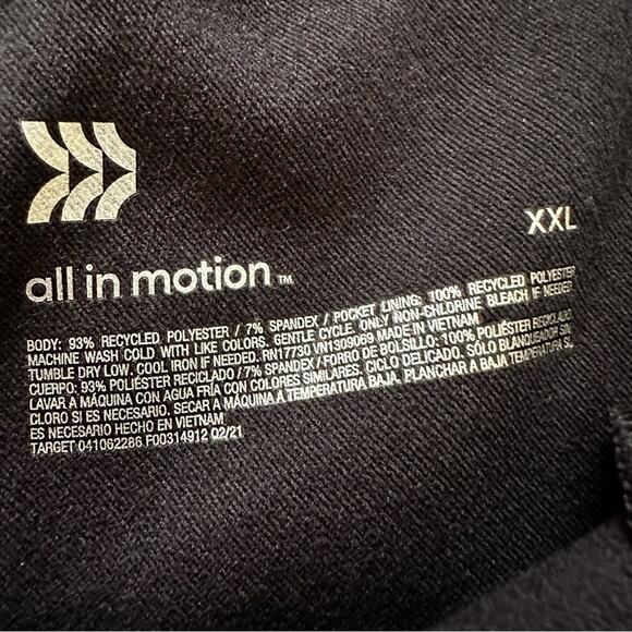 All In Motion Pants Black Stretch Pull On Cargo Tapered Leg Active Size XXL NEW - Picture 11 of 12
